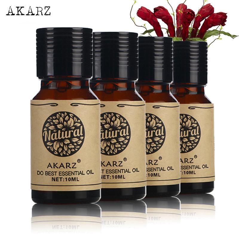 AKARZ Sandalwood Geranium Osmanthus Cherry Blossom Essential Oil sets ไม้จันทน์ เจอเรเนียม หอมหมื่นลี้ ดอกซากุระ 10ml*4