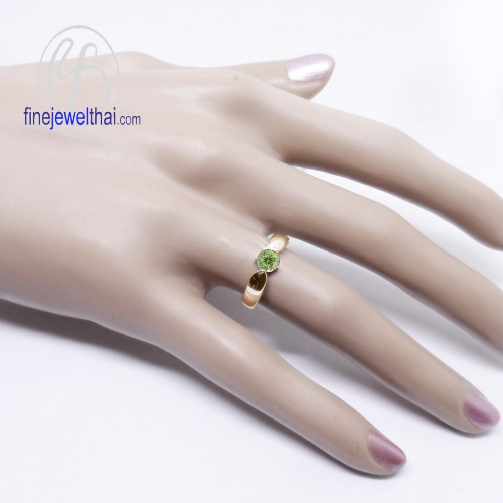 finejewelthai-แหวน-แหวนเพอริดอท-แหวนเงินแท้-แหวนพลอย-พลอยแท้-พลอยประจำเดือนเกิด-peridot-silver-ring-r1131pd