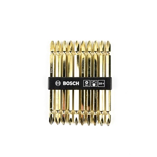 BOSCH ดอกไขควงลม สีทอง PH2x110mm. #2608521043 (10ดอก/แพ็ค)