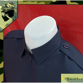 สินค้า [Bang Bang] [Vinsight] เสื้อคลุมคอปกทหารอากาศสีกรม มีอินธนู2ข้าง