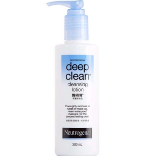 Neutrogena Deep Clean Cleansing Lotion 200 ml เมคอัพรีมูฟเวอร์ ขจัดคราบเครื่องสำอาง