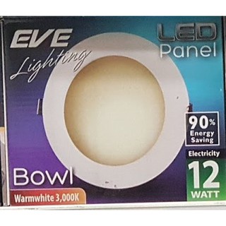 eve-ดาวไลท์-โคมพาแนลไลท์แอลอีดี-bowl-led-8w-12w-daylight-warmwhite-หน้าขาว