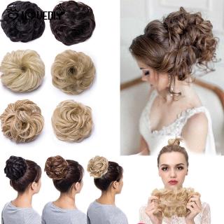 [DS] Natural Curly Messy Bun Hairpieces Scrunchie / Extra Thick Wig Hair Extensions / Women Curly Elastic invisible Rubber Bands / Womens Elegant Daily Ponytail Holder / Girls Trendy Hair Accessories