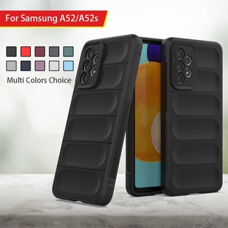 เคสโทรศัพท์มือถือ ซิลิโคนนิ่ม ทรงสี่เหลี่ยม ป้องกันเลนส์กล้อง สีแคนดี้ สําหรับ Samsung Galaxy A32 A325F A52S A52 A53 4G 5G