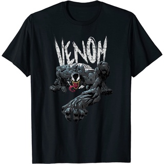 ROUND คอลูกเรือเสื้อยืด ผ้าฝ้าย พิมพ์ลาย Marvel Venom Eddie Brock สําหรับผู้ชาย-4XL