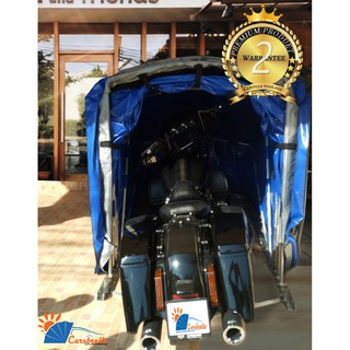 โรงจอดรถสำเร็จรูป เต็นท์จอดรถพับเก็บได้  CARSBRELLA รุ่น BIKE สำหรับรถมอเตอร์ไซค์ขนาดกลาง-ใหญ่