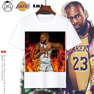 คอลูกเรือSPORTS STARเสื้อยืดแขนสั้น พิมพ์ลาย Nba Lakers LeBron James เบอร์ 3 เหมาะกับเล่นบาสเก็ตบอล สําหรับผู้ชาย 23 Hot