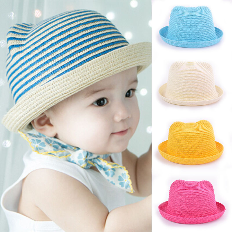 หมวกฟางหูน่ารักสําหรับเด็ก-bonnet-caps-caps