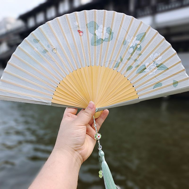 fanzi-summer-chinese-true-silk-portable-folding-fan