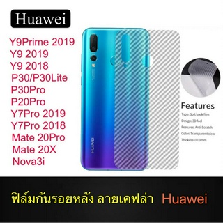 ฟิล์มกันรอยหลัง Huawei Y6 2019/Y6S/Y9S/Y9 2019/Y7Pro 2019/Y9 2018/Nova3i/P30Lite/Mate20X/Y9Prime2019/P20Pro