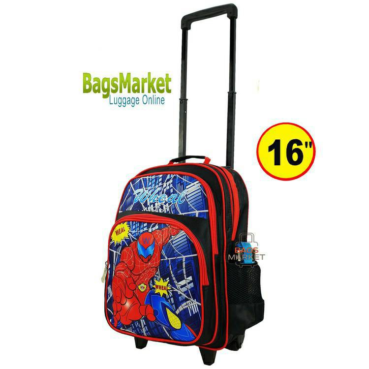 8586shop-kids-luggage-16-ขนาดใหญ่-l-wheal-กระเป๋าเป้มีล้อลากสำหรับเด็ก-กระเป๋านักเรียน-รุ่น-spiderman