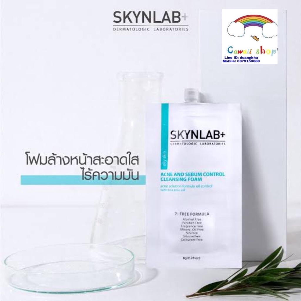 skynlab-acne-and-sebum-control-cleansing-foam-8g-สกินแล็บ-แอคเน่-ซีบั่ม-คลีนซิ่ง-โฟมล้างหน้าลดสิว