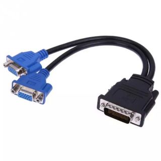 1x60 way ขายส่ง Y Splitter DMS-59 คู่ 15 pin VGA Cable Molex Display Adapter 59 ขา LFH -ชาย