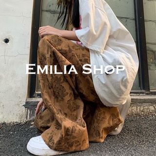EMILIA SHOP กางเกงขายาว กางเกงเอวสูง กางเกงขายาวผู้หญิง 2022 ใหม่ ES031202
