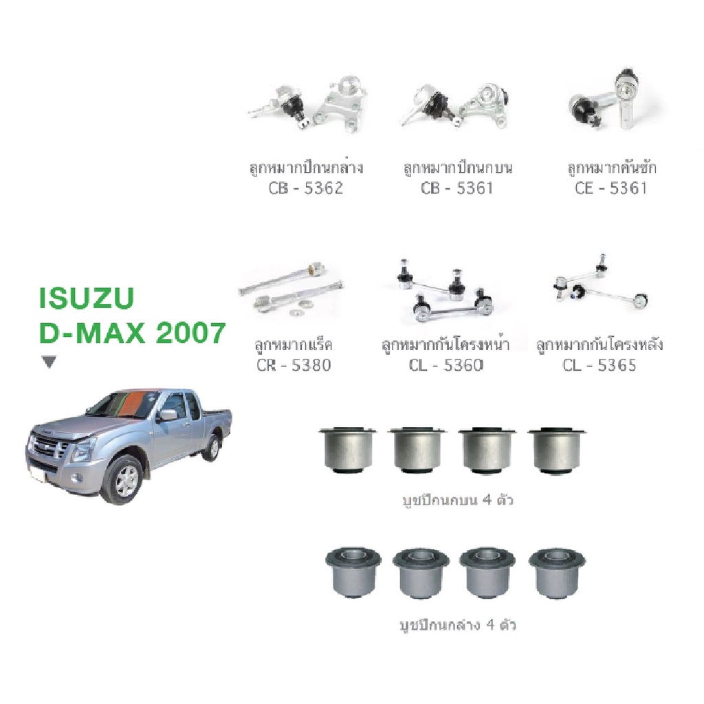 ชุดช่วงล่าง-isuzu-d-max-2wd-ปี08-11-อีซูซุ-ดีแม็ก-ลูกหมากปีกนกล่าง-บน-คันชัก-แร็ค-กันโครงหน้า-หลัง-บูชปีกนกบน-ล่าง