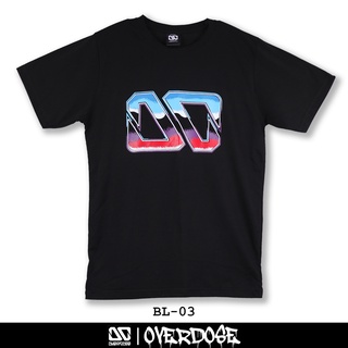 Overdose T-shirt เสื้อยืดคอกลม สีดำ รหัส BL-03(โอเวอโดส)