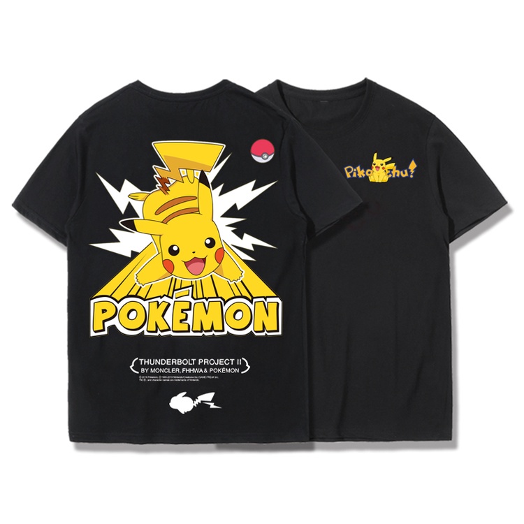 pokemon-pikachu-ฮิปฮอป-ชาย-เสื้อยืดเสื้อยืดเสื้อผ้าแฟชั่น-เสื้อยืดหลวมๆ-แฟชั่น-คอกลม-เสื้อยืด-เสื้อผ้า-นักเรียนเสื้อยืด