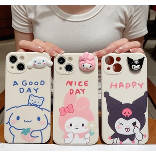 Compatible For iPhone 15 14 Pro Max 13 12 mini 6S 6 7 8 Plus 11 Pro X XR XS Max se 2020 เคสโทรศัพท์มือถือซิลิโคน ลายการ์ตูน Kuromi Melody 3 มิติ รวมทุกอย่าง สําหรับ