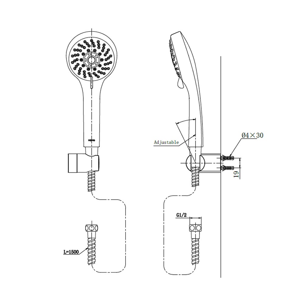 toto-ttsr105emfk-ฝักบัวพร้อมสาย-5-ฟังก์ชั่น