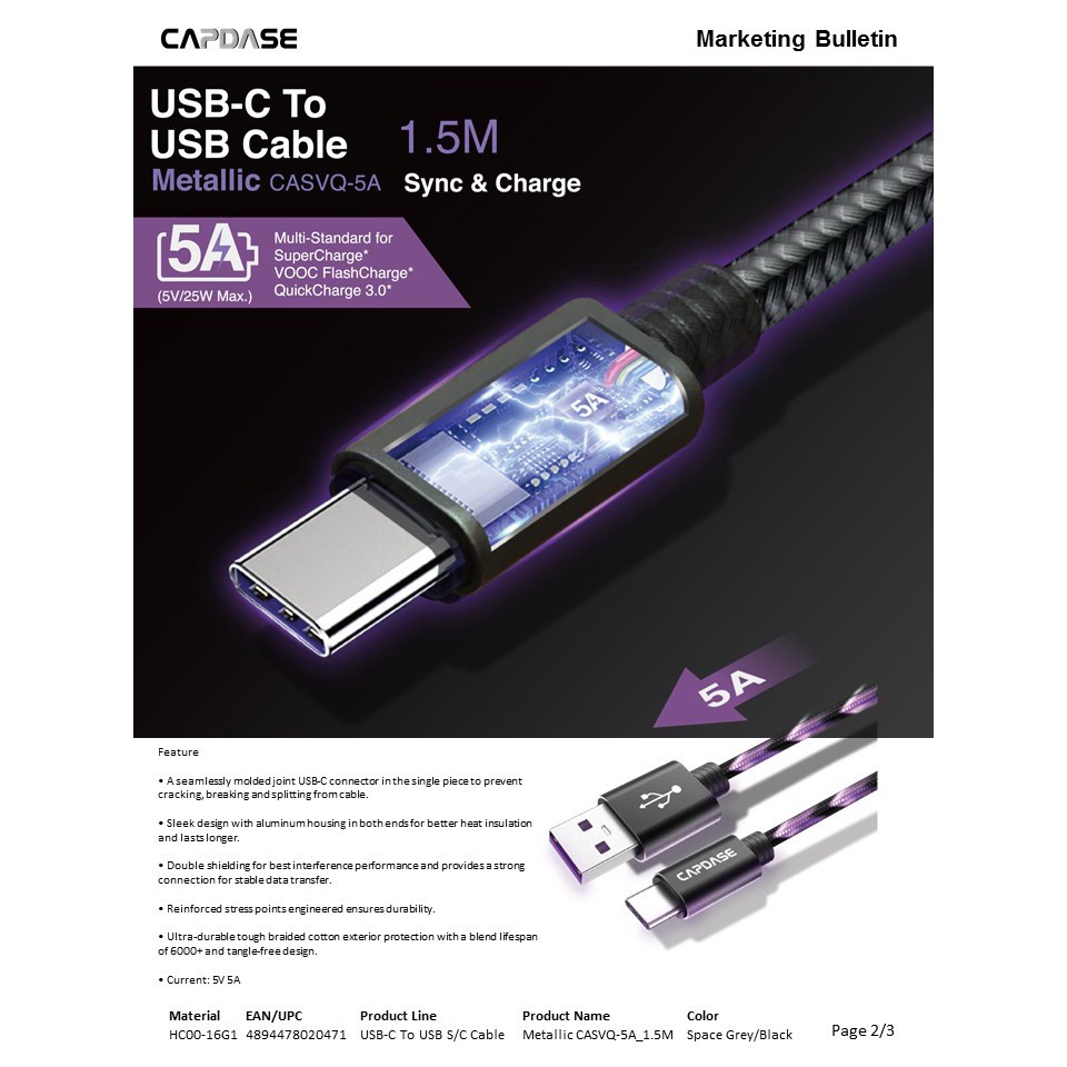 สายชาร์จ-usb-to-usb-c-cable-metallic-5a-สินค้าพร้อมส่งและเคลมจากไทย-ราคาปลีกและส่ง