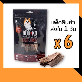 BOO&KO ขนมสุนัข เนื้อวัวอบแห้ง 50 กรัม [6ถุง]