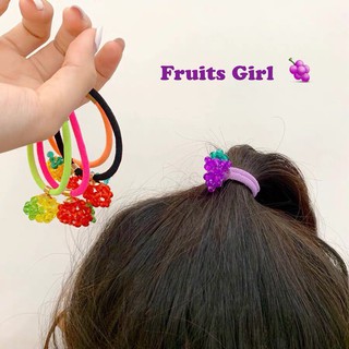 Scrunchie 🍊🍒🍋 ยางรัดผมผลไม้น่ารักๆ ยกมาทั้งสวนเลยค่า มี 5 แบบให้เลือก ดีเทลตรงผลไม้ละเอียดน่ารักมากๆ 🍓