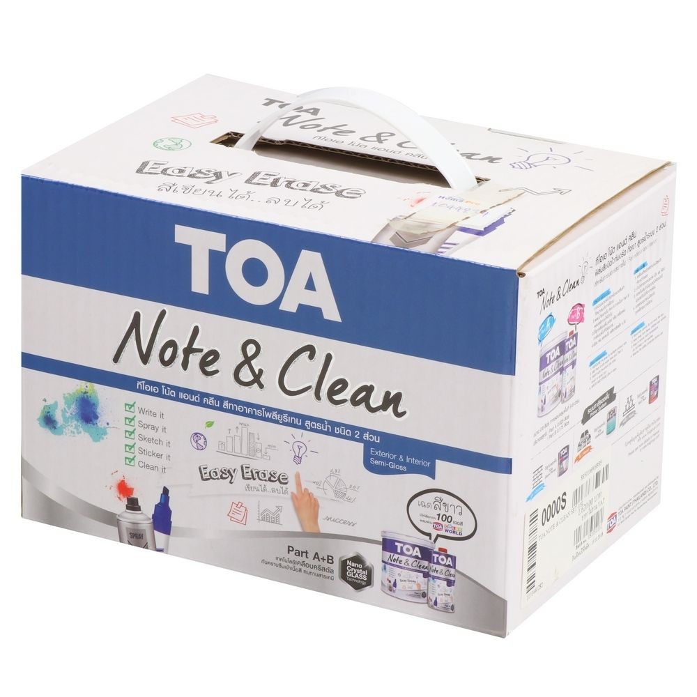 สีทาอาคารโพยูรีเทน สูตรน้ำชนิด 2 ส่วน NOTE&CLEAN TOA #0000 0.8 ลิตร ...