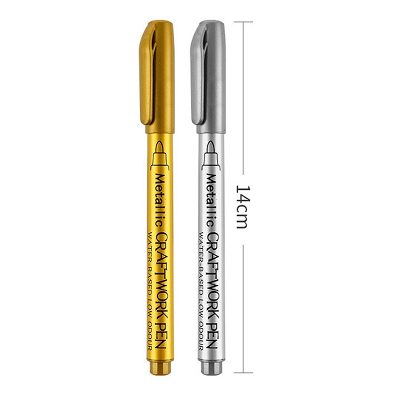 fhs-ปากกามาร์กเกอร์-สีเมทัลลิก-สีเงิน-สีทอง-สําหรับมาร์กเกอร์กระดาษ-แก้ว-ผ้า-diy-เครื่องเขียนญี่ปุ่น