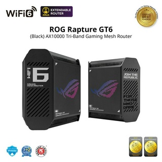 ROG Rapture GT6 (2PK) Tri-Band WiFi 6 Gaming Mesh WiFi System, Covers up to 5,800 sq ft, 2.5 Gbps Port, Triple-Level