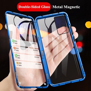 Galaxy S22+S22Ultra⭐เคสโทรศัพท์มือถือ กระจกนิรภัย กรอบโลหะ แม่เหล็ก สองด้าน⭐เคสโทรศัพท์มือถือ สําหรับ⭐Double sided Tempered Glass Metal Frame Magnetic Phone Cover Case⭐Samsung S22Plus