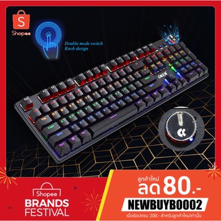 คีย์บอร์ดแมคคานิคอล บลูสวิตช์ 26 โหมดไฟ 9 โหมดคัสตอม ตั้งมาโครได้ OKER X100 Mini RGB Macro Gaming Keyboard