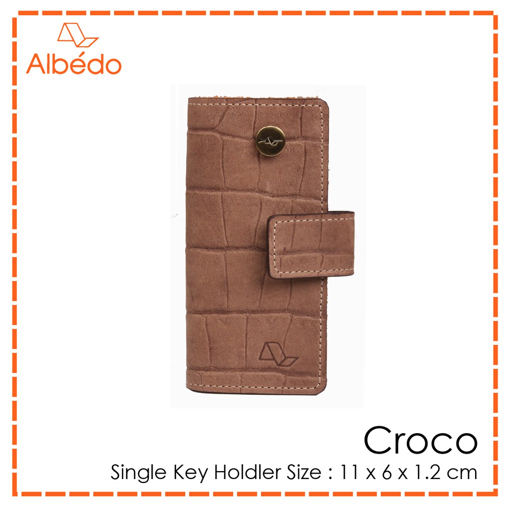 albedo-croco-single-key-holder-กระเป๋าเก็บกุญแจ-ที่ใส่กุญแจ-พวงกุญแจ-รุ่น-croco-cc40677