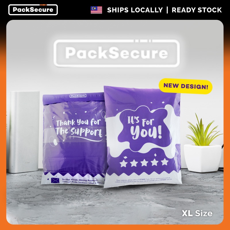 PackSecure รีไซเคิลได้ 100 ชิ้น XL ขนาด AWB Pocket Courier Bag / ถุง ...