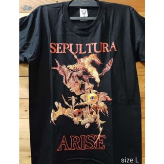 เสื้อยืดผ้าฝ้ายพิมพ์ลายขายดี เสื้อยืด พิมพ์ลาย Arise SEPULTURA BAND