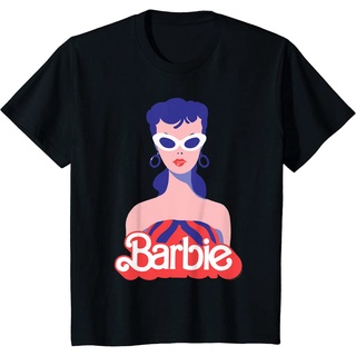 เสื้อยืดผ้าฝ้ายพรีเมี่ยม เสื้อยืด พิมพ์ลายโลโก้ Barbie ครบรอบ 60 ปี สีแดง