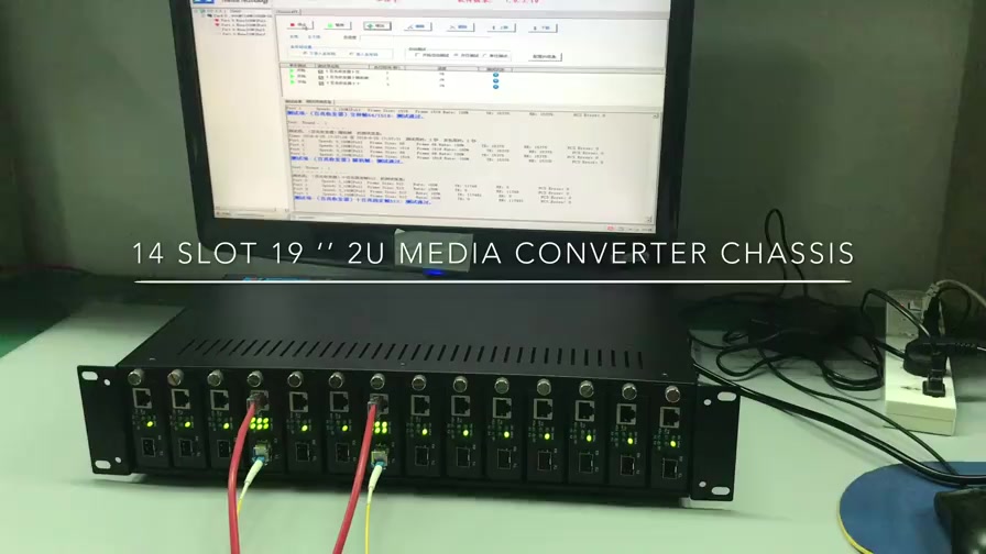 พร้อมส่งจากไทย-rack-mount-media-converter-19-14-slot-ตู้แร็ค19นิ้ว2u-ตู้ใส่-มีเดีย-คอนเวอร์เตอร์-14ตัว-มีpower-supply