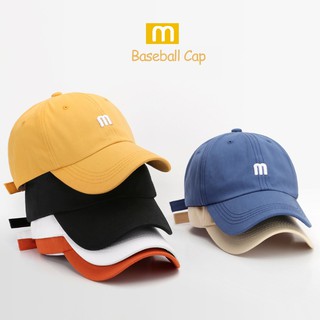 สินค้า หมวกเบสบอลตัวอักษร M, หมวกปีกแข็ง, วัสดุอย่างดี หมวกปรับระดับได้สำหรับผู้ชายและผู้หญิง, หมวกตกปลากลางแจ้ง หมวกป้องกันแสงแดด