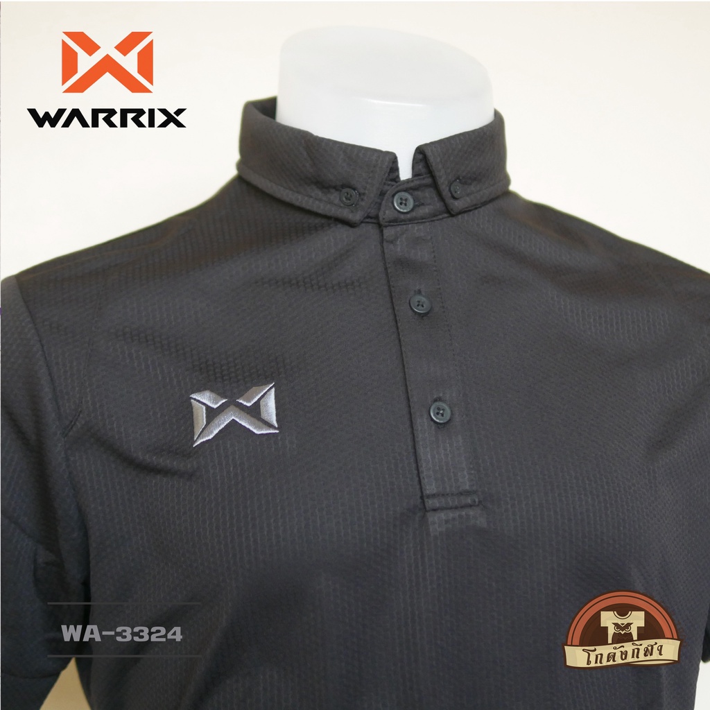 ราคาและรีวิวWARRIX เสื้อโปโล รุ่น bubble WA-3324 WA-PLA024 สีดำ AA วาริกซ์ วอริกซ์ 100%