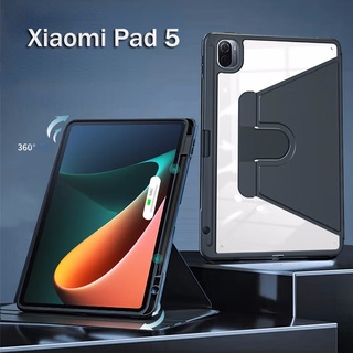เคสโทรศัพท์มือถือ พร้อมช่องใส่ปากกา หมุนได้ 360 องศา สําหรับ Xiaomi Mi Pad 5 Pro Xiaomi Mi Pad5 Pro 11 นิ้ว 2021