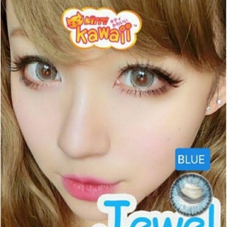 💖 Kitty Kawaii Jewel blue brown gray Contactlens บิ๊กอาย คอนแทคเลนส์ ราคาถูก แถมตลับฟรี