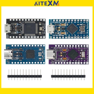 โมดูล Mini / Type-C / Micro Usb Pro Micro Atmega32U4 5V / 16Mhz พร้อมบูตโหลดเดอร์สําหรับ Arduino 2 แถวหัวเข็มขัดสําหรับ Arduino