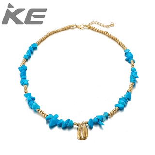 Jewelry Popular Alloy Beads Blue Gravel Shell Necklace Necklace Women for girls for women low