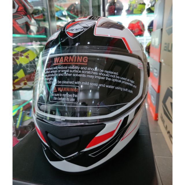 หมวกกันน็อค Rider Viper สีขาวแดง | Shopee Thailand