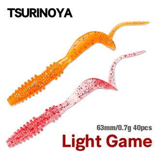 Tsurinoya เหยื่อตกปลาซิลิโคน แบบนิ่ม รูปกุ้ง 63 มม. 0.7 กรัม 40 ชิ้น