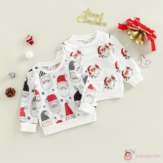 Babygarden- เสื้อกันหนาวแขนยาว คอกลม พิมพ์ลายซานตาคลอส คริสต์มาส สําหรับเด็ก 6 เดือน ถึง 4 ปี