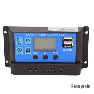 [Prettyrain] อุปกรณ์ควบคุมการเก็บประจุแบตเตอรี่ แผงพลังงานแสงอาทิตย์ 12V 24V 30A PWM