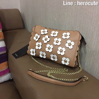 ZARA CROSSBODY BAG WITH FLOWER ของแท้ ราคาถูก