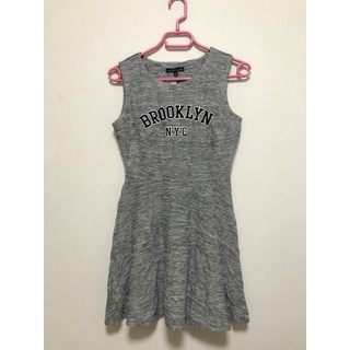 เดรสแขนกุดสีเทา ผ้าหนา ลาย Brooklyn N.Y.C Size S-M