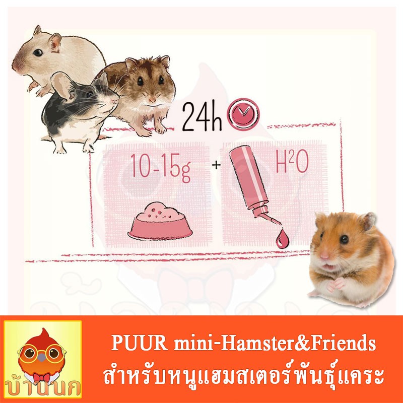 puur-mini-hamster-amp-friends-อาหารสำหรับหนูแฮมสเตอร์พันธุ์แคระ-เสริมโปรตีนและวิตามิน-เพื่อสุขภาพ-400g