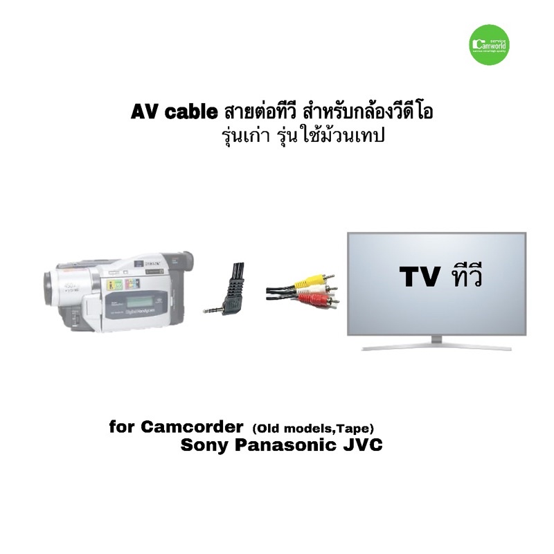 สายเคเบิลทีวี-av-cable-กล้องวีดีโอ-for-sony-panasonic-jvc-old-camcorder-tape-models-รุ่นเก่า-ม้วนเทป-ตรงรุ่น-คุณภาพดี